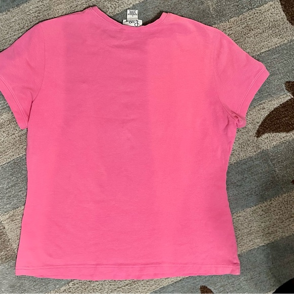 Lilly Pulitzer Short Sleeve Crew Neck Pretty in Pink Palm Tree Logo T-Shirt Top - Picture 3 of 4